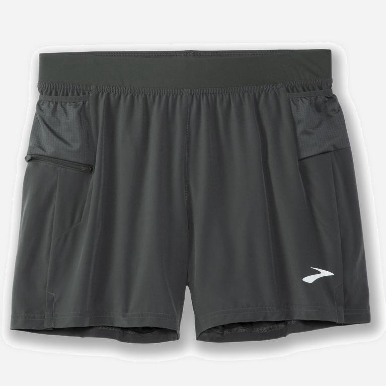 Brooks Sherpa 5 2-In-1 Løpeshorts Herre Outlet - Mørke/Grå - Norge (FSC378140)